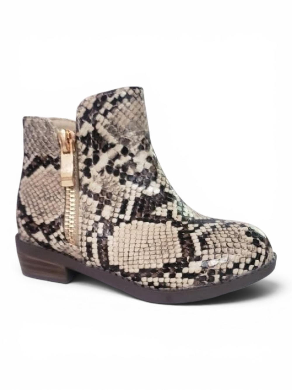 ToddlerSnake-Print Ankle Booties